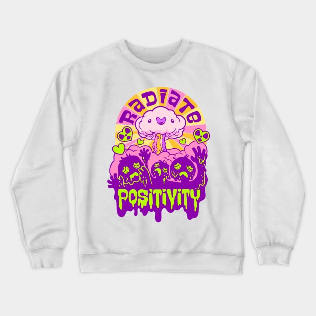 Radiate Positivity - Toxic Positivity Mushroom Cloud Crewneck Sweatshirt by CTKR Studio